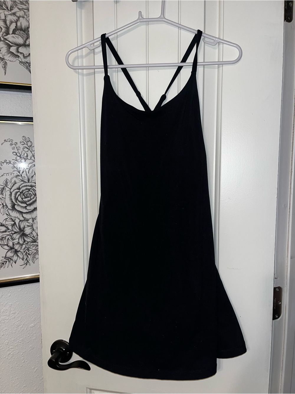 Classic Black Spaghetti Strap Athletic Dress - Women